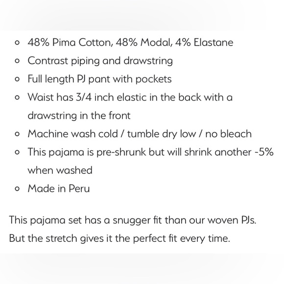 THE CATS PAJAMAS SHORT SLEEVE STELLA PIMA KNIT PAJAMA SET. SIZE XS. NWT. - Picture 16 of 16